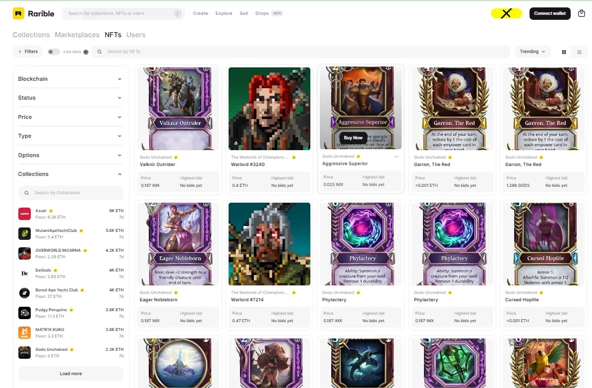 Коллекция NFT на маркетплейсе Rarible