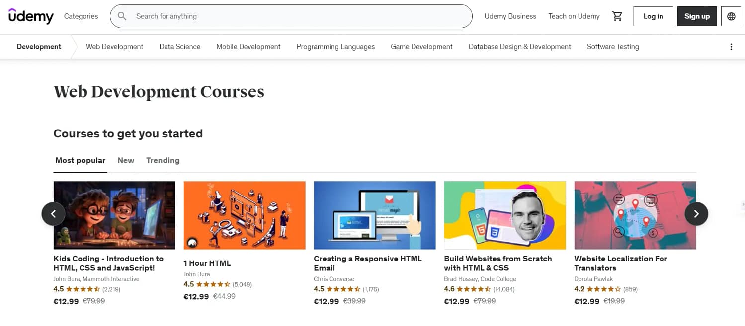 Курсы веб-разработки Udemy