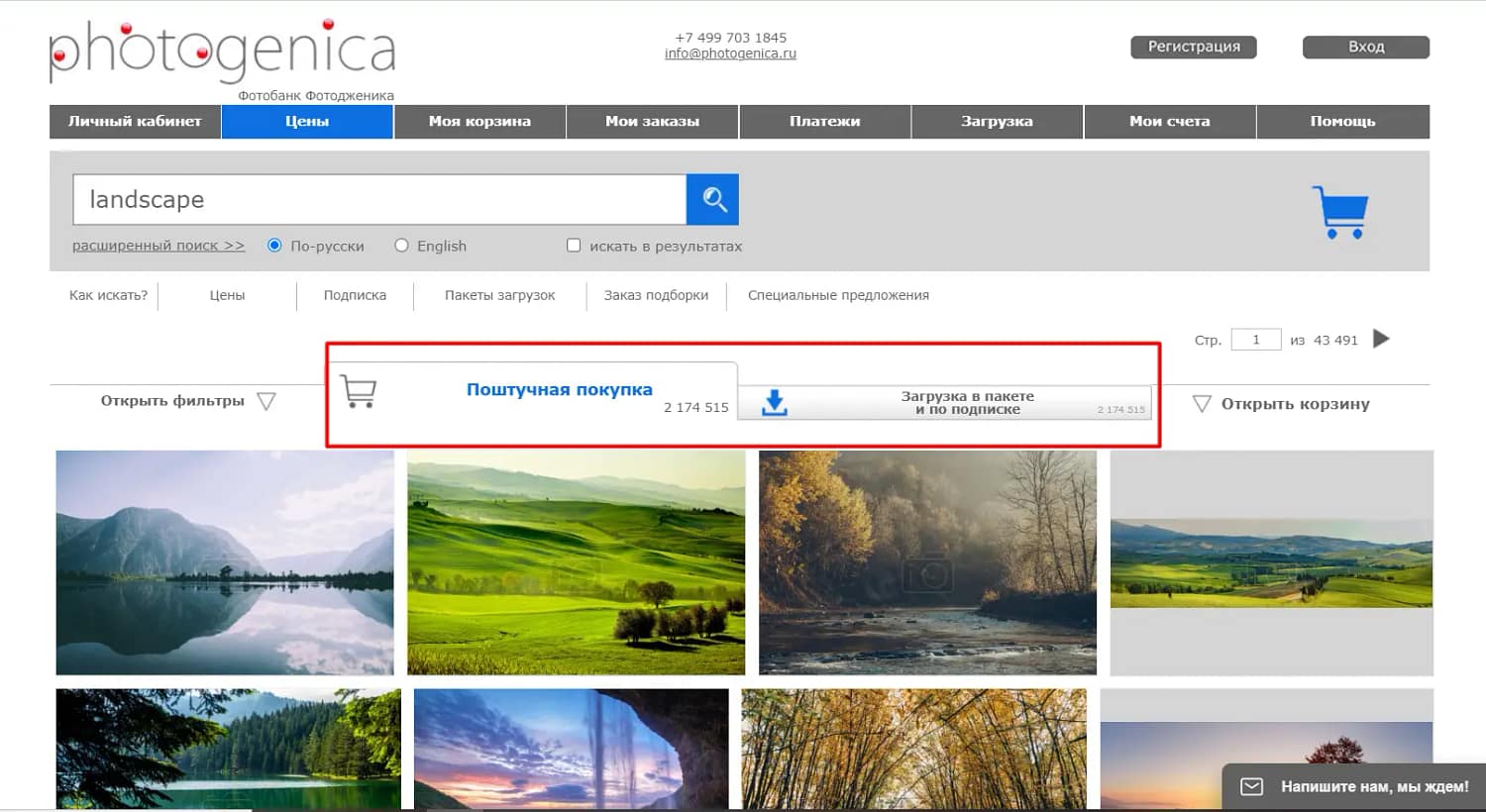 Варианты покупки фотографий в фотобанке Phorogenica